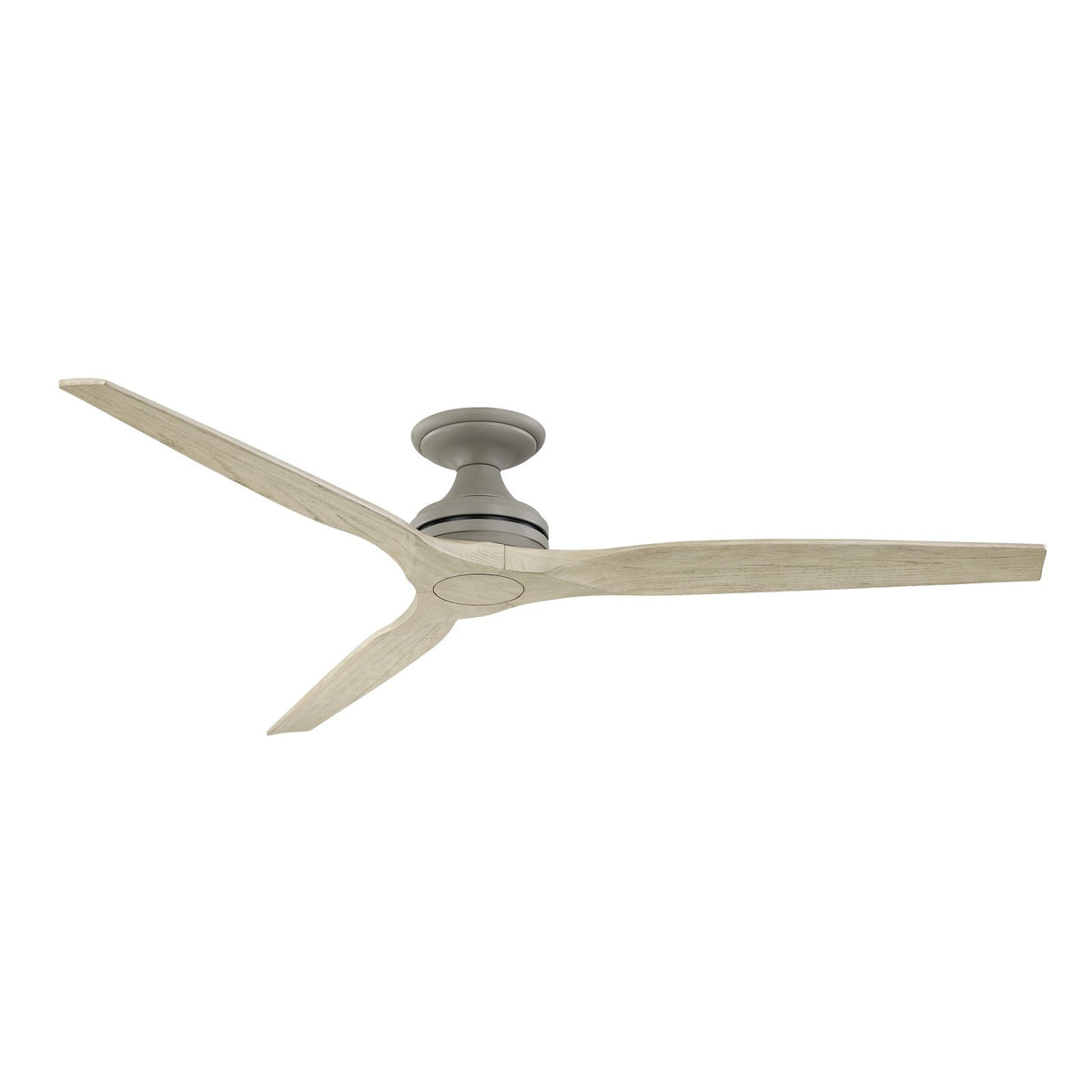 Fanimation Spitfire DC Custom 64in Flush Mount Smart Ceiling Fan | Antique Graphite and Light Oak Buttonwood Blades | Model FPD6721BAGP-64LO-F