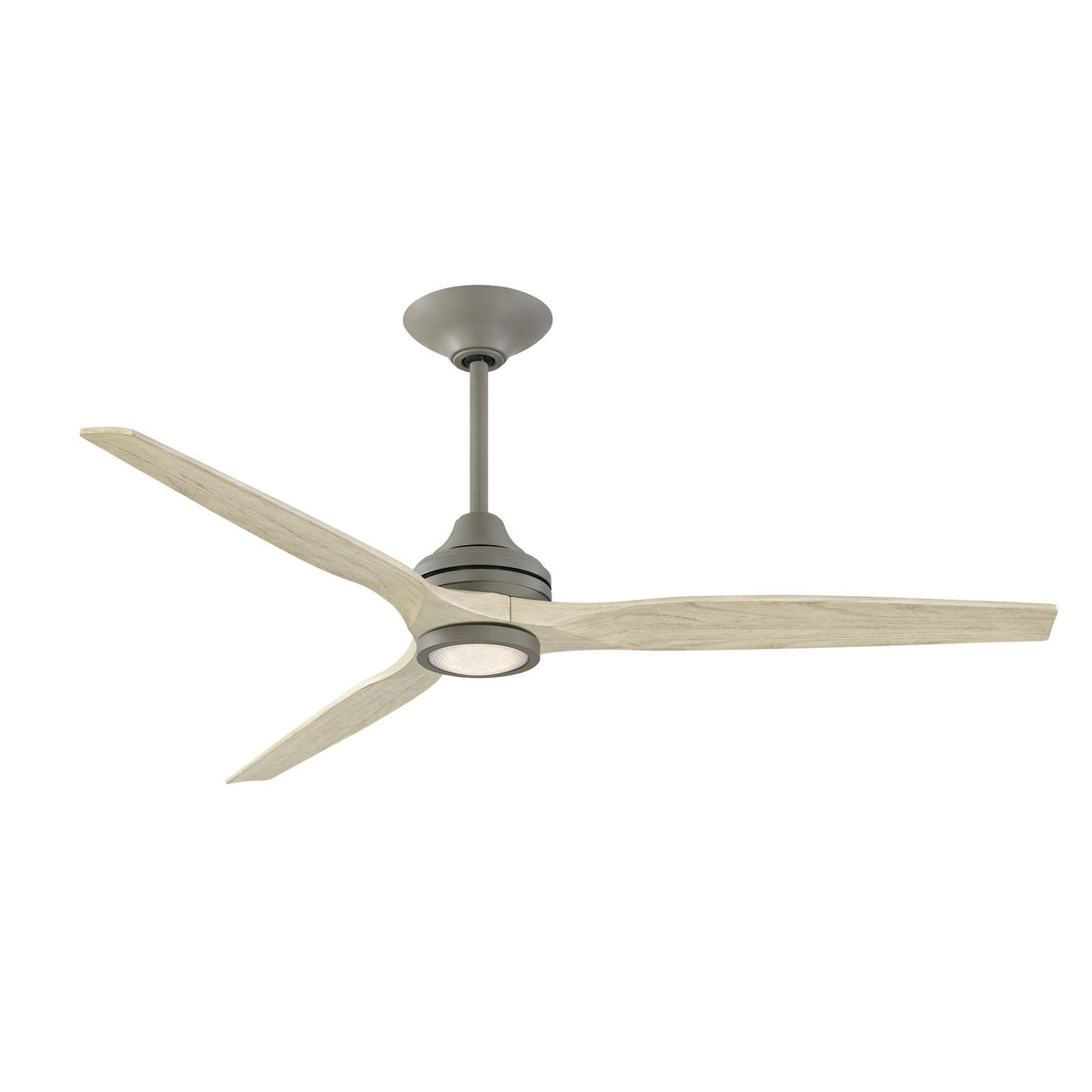 Fanimation Spitfire DC Custom 64in Smart Ceiling Fan with LED Light Kit | Antique Graphite and Light Oak Buttonwood | Model FPD6721BAGP-64LO-LK
