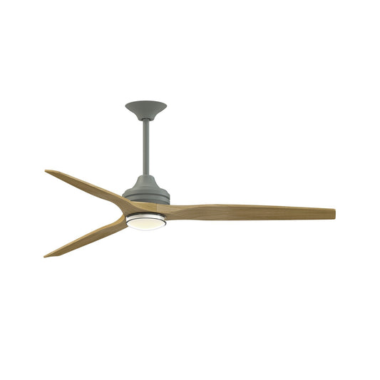 Fanimation Spitfire 64in Smart Ceiling Fan | Antique Graphite and Natural Buttonwood | Covered Patio & Indoor | Model FPD6721BAGP-64N-DWLK
