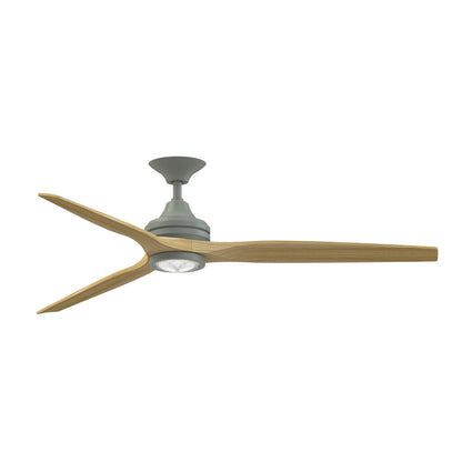 Fanimation Spitfire 64in Smart Ceiling Fan | Antique Graphite and Natural Buttonwood | Covered Patio & Indoor | Model FPD6721BAGP-64N-LK