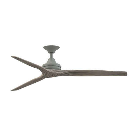 Fanimation Spitfire DC Custom 64in Downrod Smart Ceiling Fan | Antique Graphite and Weathered Wood Blades | Covered Patio | Model FPD6721BAGP-64WE