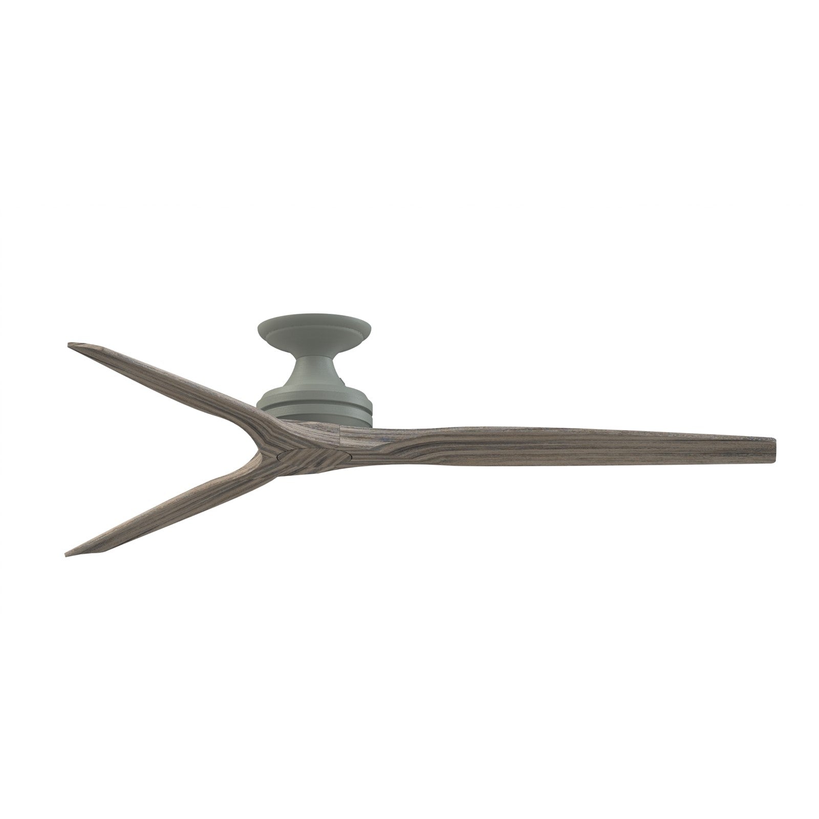 Fanimation Spitfire DC Custom 64in Flush Smart Ceiling Fan | Antique Graphite and Weathered Wood Blades | Covered Patio | Model FPD6721BAGP-64WE-F