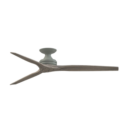 Fanimation Spitfire DC Custom 64in Flush Smart Ceiling Fan | Antique Graphite and Weathered Wood Blades | Covered Patio | Model FPD6721BAGP-64WE-F