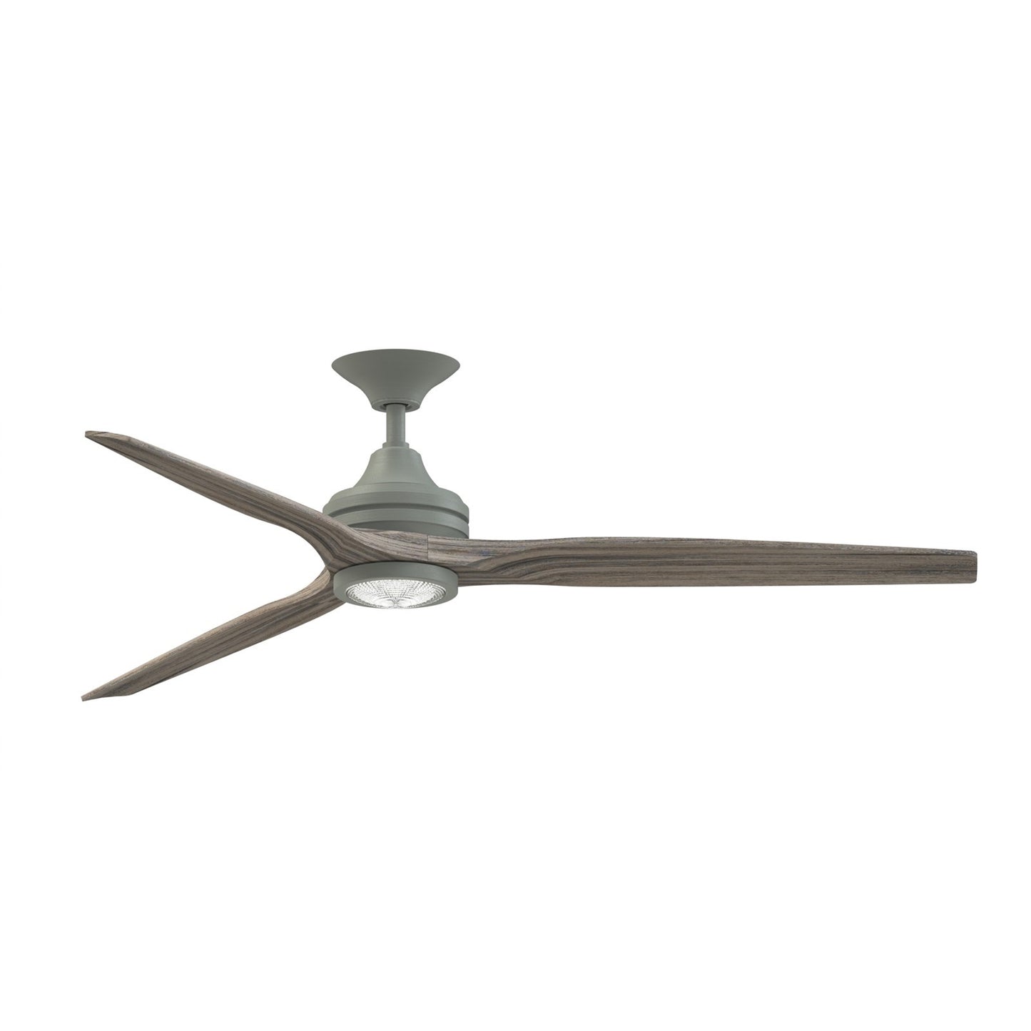 Fanimation Spitfire DC Custom 64in Downrod Smart Ceiling Fan with LED Light Kit | Antique Graphite and Weathered Wood | Model FPD6721BAGP-64WE-LK