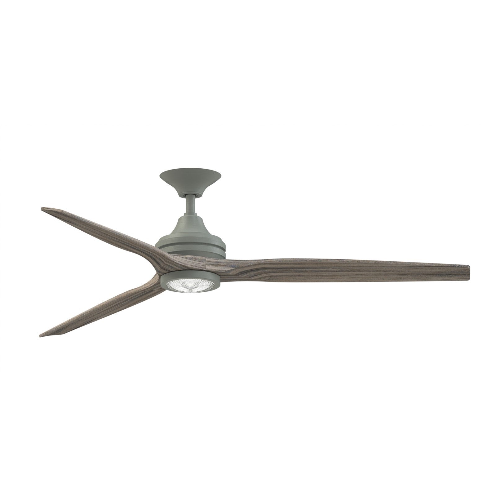 Fanimation Spitfire DC Custom 64in Downrod Smart Ceiling Fan with LED Light Kit | Antique Graphite and Weathered Wood | Model FPD6721BAGP-64WE-LK