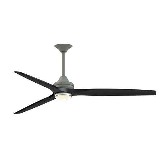 Fanimation Spitfire 72in 1-Light Ceiling Fan | Antique Graphite and Black Blades | Covered Patio & Living Room | Model FPD6721BAGP-72BL-DWLK