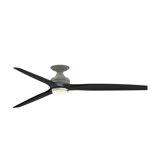 Fanimation Spitfire 72in 1-Light Flush Ceiling Fan | Antique Graphite and Black Blades | Covered Patio & Living Room | Model FPD6721BAGP-72BL-DWLK-F