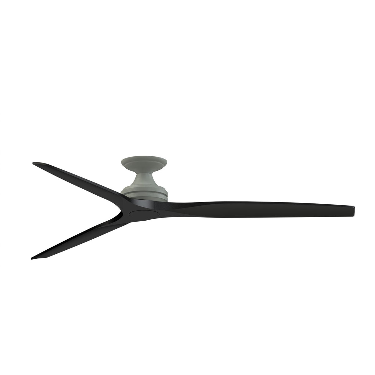 Fanimation Spitfire DC Custom 72in Flush Mount Smart Ceiling Fan | Antique Graphite and Black Blades | Covered Patio | Model FPD6721BAGP-72BL-F