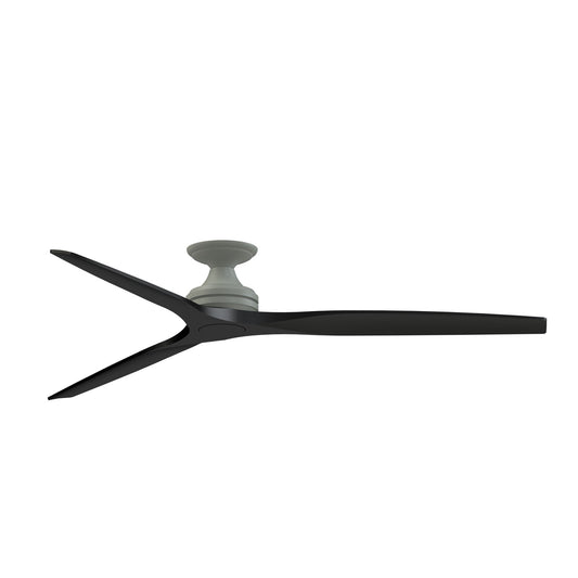 Fanimation Spitfire DC Custom 72in Flush Mount Smart Ceiling Fan | Antique Graphite and Black Blades | Covered Patio | Model FPD6721BAGP-72BL-F