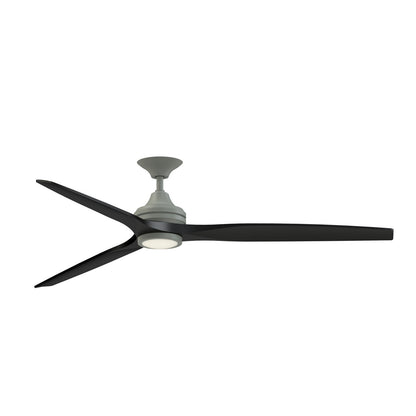 Fanimation Spitfire DC Custom 72in Smart Ceiling Fan with LED Light Kit | Antique Graphite and Black Blades | Covered | Model FPD6721BAGP-72BL-LK