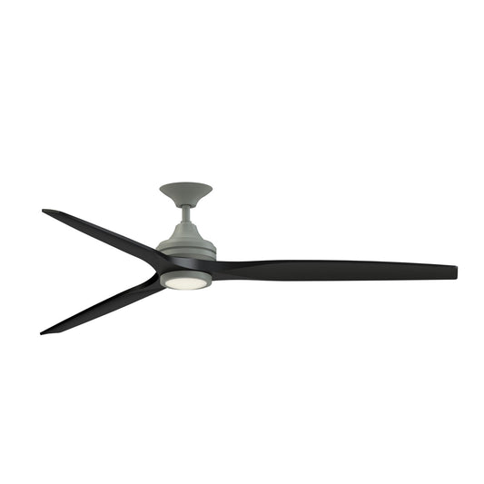Fanimation Spitfire DC Custom 72in Smart Ceiling Fan with LED Light Kit | Antique Graphite and Black Blades | Covered | Model FPD6721BAGP-72BL-LK