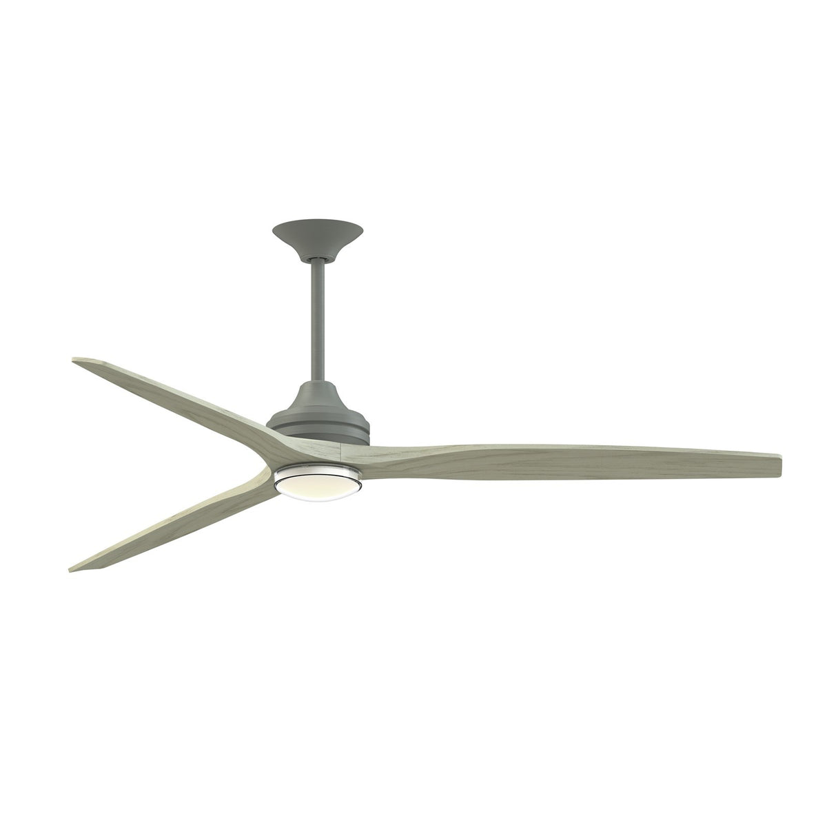 Fanimation Spitfire DC Custom 72in Downrod Ceiling Fan | Antique Graphite and Light Oak Blades | Covered Patio & Living | Model FPD6721BAGP-72LO-DWLK