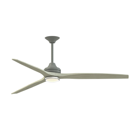 Fanimation Spitfire DC Custom 72in Downrod Ceiling Fan | Antique Graphite and Light Oak Blades | Covered Patio & Living | Model FPD6721BAGP-72LO-DWLK