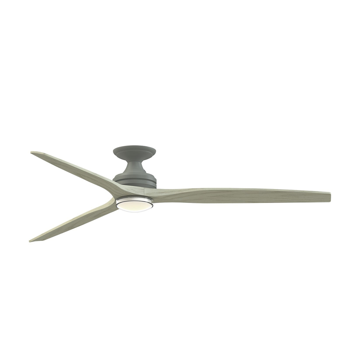 Fanimation Spitfire DC Custom 72in Flush Ceiling Fan | Antique Graphite and Light Oak Blades | Covered Patio & Living | Model FPD6721BAGP-72LO-DWLK-F