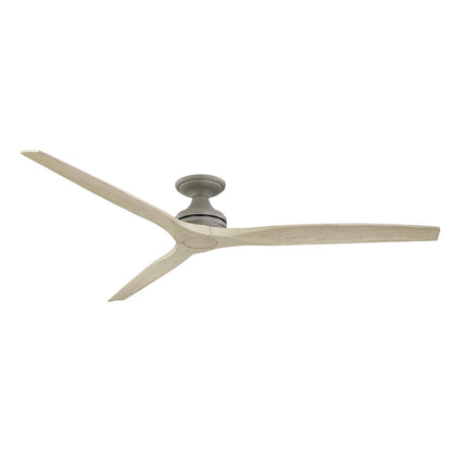 Fanimation Spitfire DC Custom 72in Flush Ceiling Fan | Antique Graphite and Light Oak Buttonwood | Covered Patio & Living | Model FPD6721BAGP-72LO-F