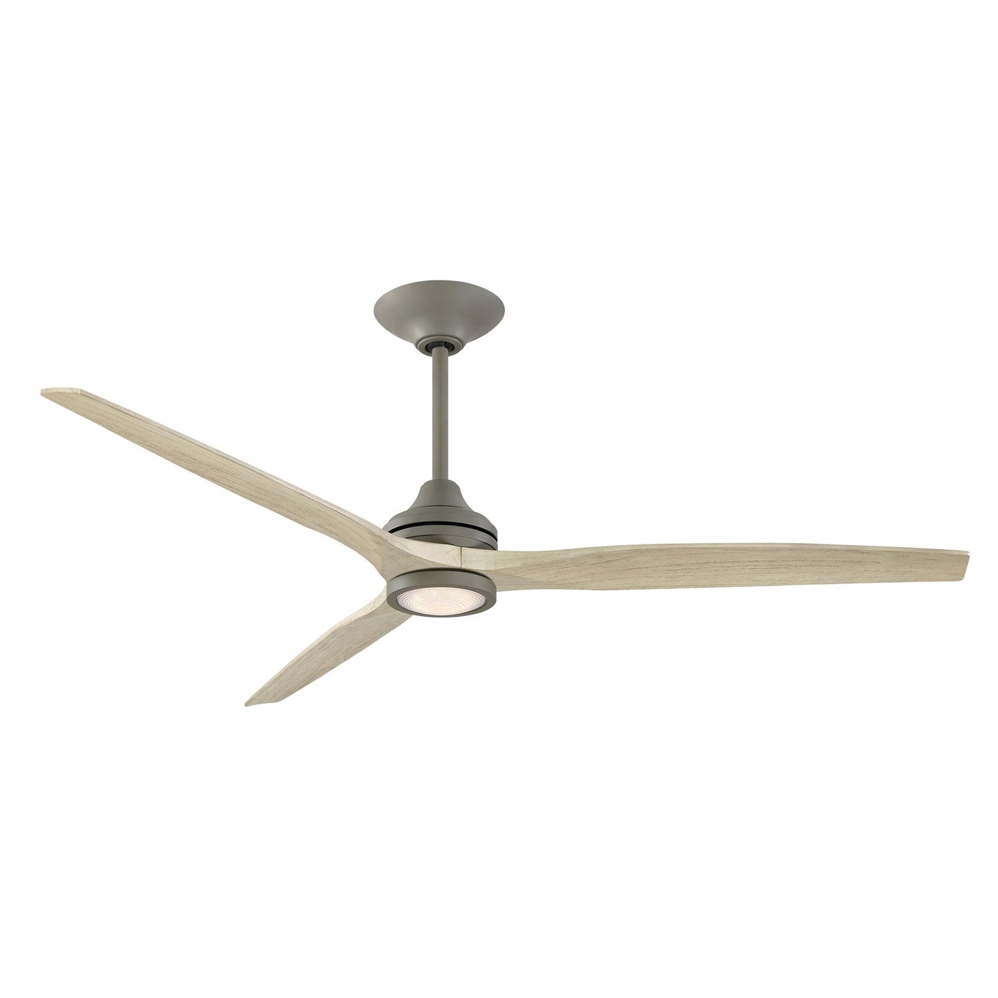 Fanimation Spitfire DC Custom 72in Downrod Ceiling Fan with LED Light Kit | Antique Graphite and Light Oak Buttonwood | Model FPD6721BAGP-72LO-LK