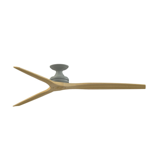 Fanimation Spitfire 72in Flush Smart Ceiling Fan | Antique Graphite and Natural Buttonwood Blades | Covered Patio & Living | Model FPD6721BAGP-72N-F