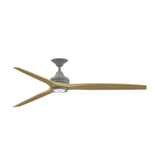 Fanimation Spitfire 72in Smart Ceiling Fan | Antique Graphite and Natural Buttonwood Blades | Covered Patio & Living Room | Model FPD6721BAGP-72N-LK