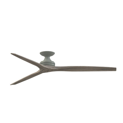 Fanimation Spitfire DC Custom 72in Flush Smart Ceiling Fan | Antique Graphite and Weathered Wood Buttonwood Blades | Model FPD6721BAGP-72WE-F