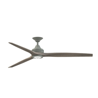 Fanimation Spitfire DC Custom 72in Downrod Smart Ceiling Fan with LED CCT Select Light Kit | Antique Graphite and | Model FPD6721BAGP-72WE-LK