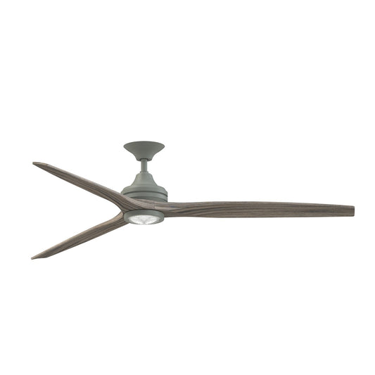 Fanimation Spitfire DC Custom 72in Downrod Smart Ceiling Fan with LED CCT Select Light Kit | Antique Graphite and | Model FPD6721BAGP-72WE-LK