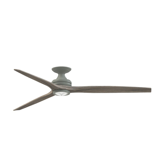 Fanimation Spitfire 72in Flush Smart Ceiling Fan with LED Light Kit | Antique Graphite and Weathered Wood | Covered | Model FPD6721BAGP-72WE-LK-F