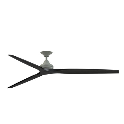 Fanimation Spitfire 84in Downrod Smart Ceiling Fan | Antique Graphite and Black | Covered Patio & Great Room | Model FPD6721BAGP-84BL
