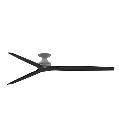 Fanimation Spitfire 84in Flush Mount Smart Ceiling Fan | Antique Graphite and Black | Covered Patio & Living Room | Model FPD6721BAGP-84BL-F