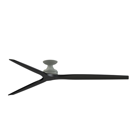 Fanimation Spitfire 84in Flush Mount Smart Ceiling Fan | Antique Graphite and Black | Covered Patio & Living Room | Model FPD6721BAGP-84BL-F