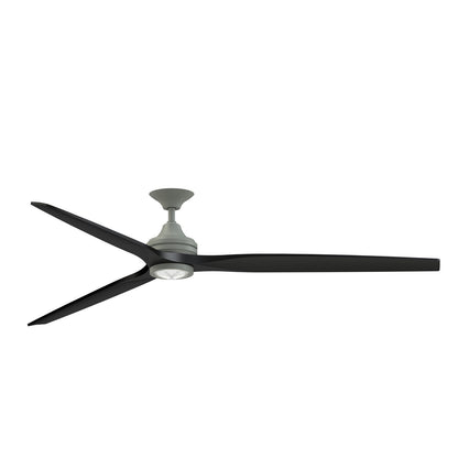 Fanimation Spitfire 84in Smart Ceiling Fan with LED Light Kit | Antique Graphite and Black | Covered Patio & Living Room | Model FPD6721BAGP-84BL-LK