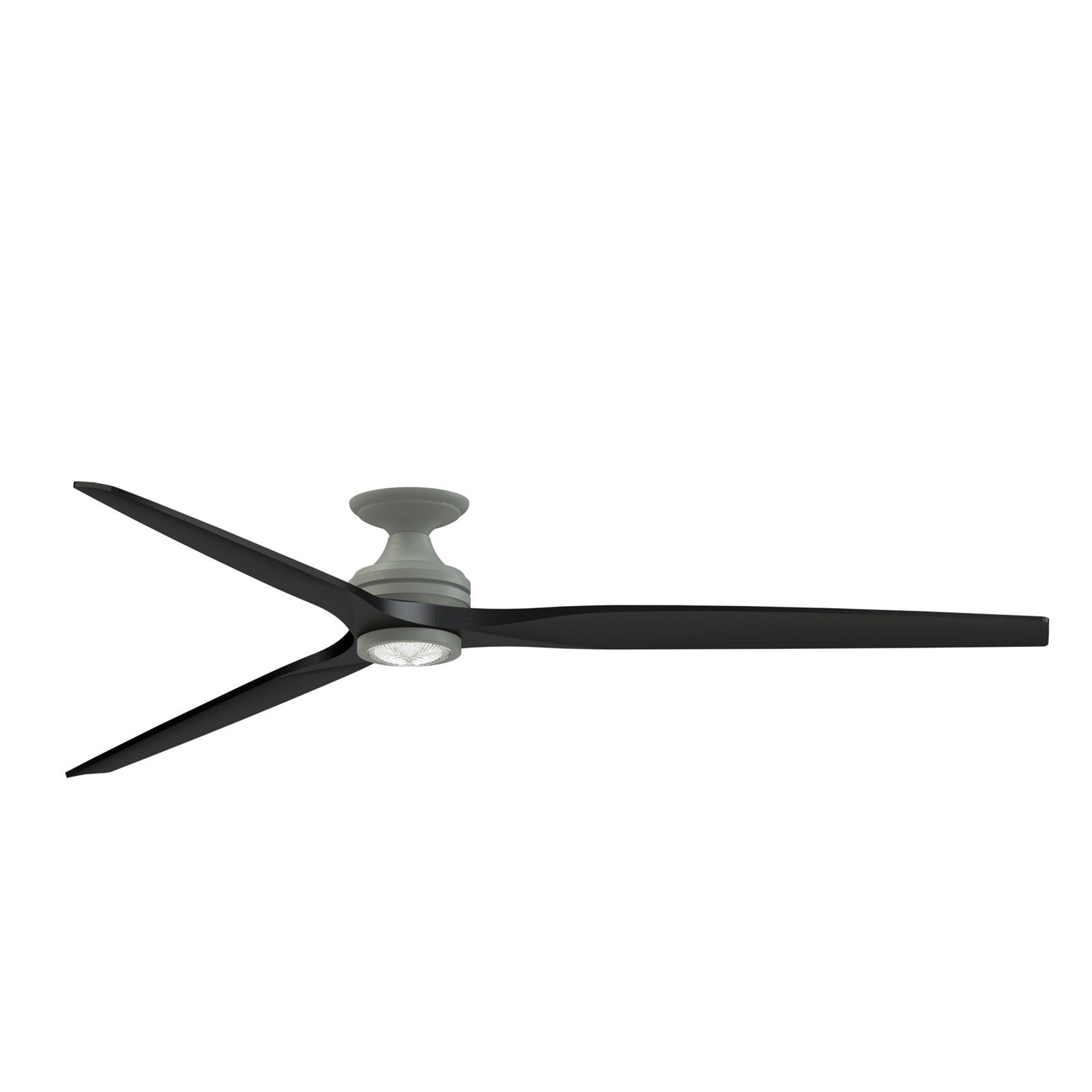 Fanimation Spitfire 84in Flush Mount Smart Ceiling Fan with LED Light Kit | Antique Graphite and Black | Covered Patio | Model FPD6721BAGP-84BL-LK-F