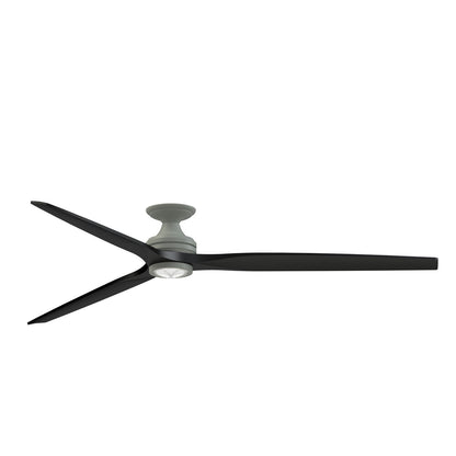 Fanimation Spitfire 84in Flush Mount Smart Ceiling Fan with LED Light Kit | Antique Graphite and Black | Covered Patio | Model FPD6721BAGP-84BL-LK-F