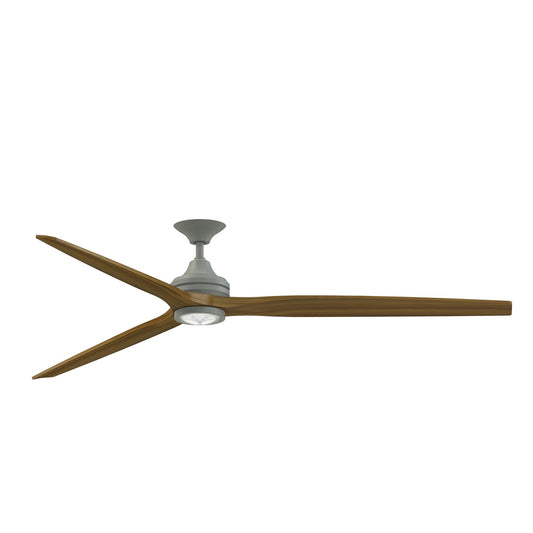 Fanimation Spitfire 84in 1-Light Ceiling Fan | Antique Graphite and Koa Wood Blades | Covered Patio & Great Room | Model FPD6721BAGP-84K-LK