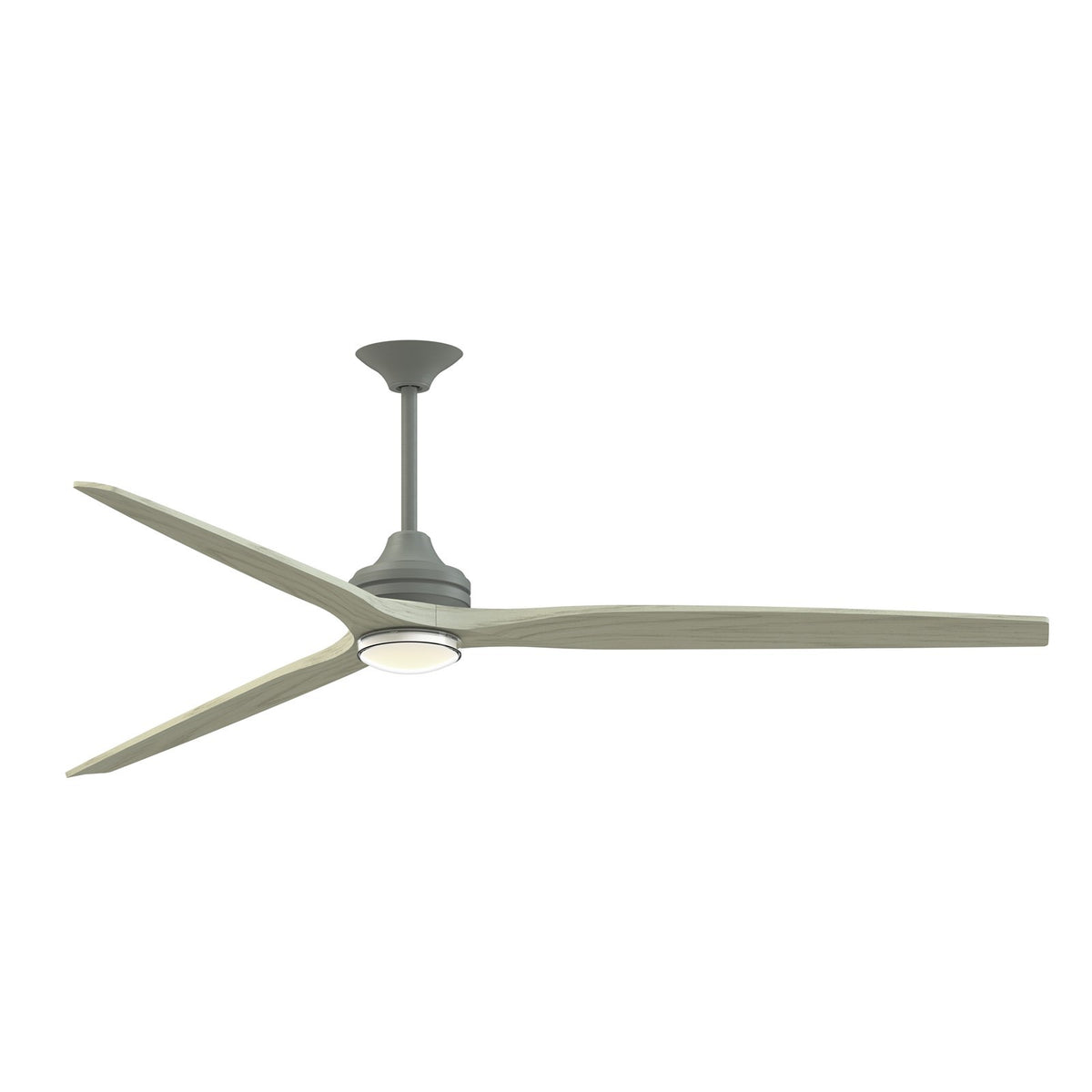 Fanimation Spitfire DC Custom 84in Downrod 1-Light Ceiling Fan | Antique Graphite and Light Oak Buttonwood Blades | Model FPD6721BAGP-84LO-DWLK