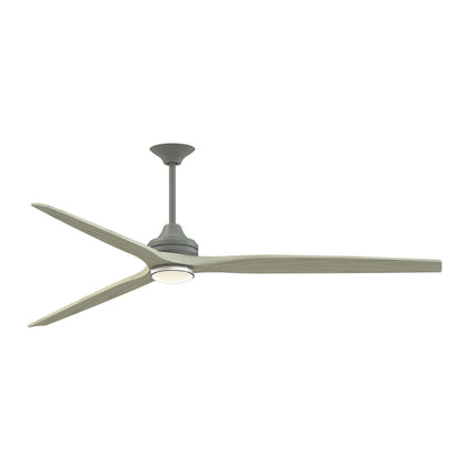 Fanimation Spitfire DC Custom 84in Downrod 1-Light Ceiling Fan | Antique Graphite and Light Oak Buttonwood Blades | Model FPD6721BAGP-84LO-DWLK