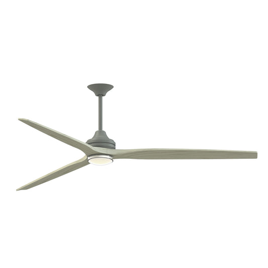 Fanimation Spitfire DC Custom 84in Downrod 1-Light Ceiling Fan | Antique Graphite and Light Oak Buttonwood Blades | Model FPD6721BAGP-84LO-DWLK