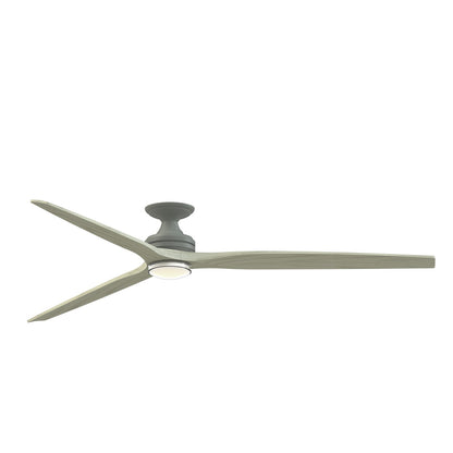 Fanimation Spitfire DC Custom 84in Flush 1-Light Ceiling Fan | Antique Graphite and Light Oak Buttonwood Blades | Model FPD6721BAGP-84LO-DWLK-F