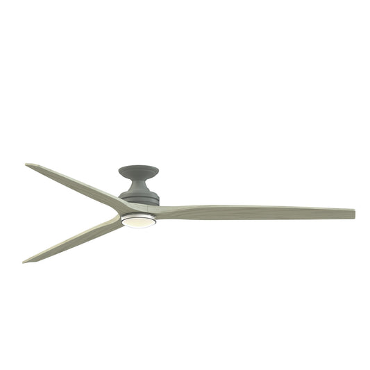 Fanimation Spitfire DC Custom 84in Flush 1-Light Ceiling Fan | Antique Graphite and Light Oak Buttonwood Blades | Model FPD6721BAGP-84LO-DWLK-F