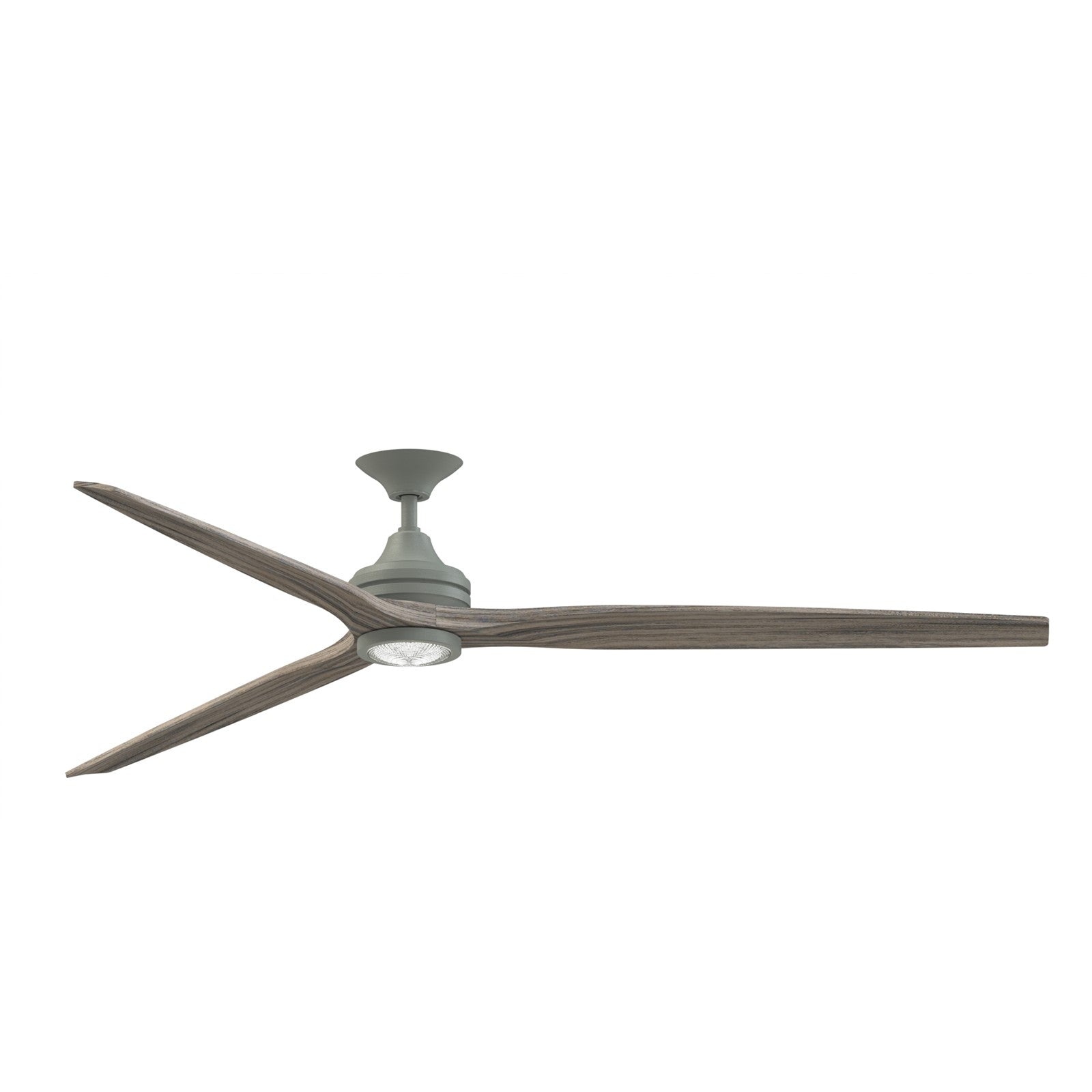 Fanimation Spitfire DC Custom 84in Downrod Ceiling Fan | Antique Graphite and Weathered Wood Blades | Covered Patio | Model FPD6721BAGP-84WE-LK