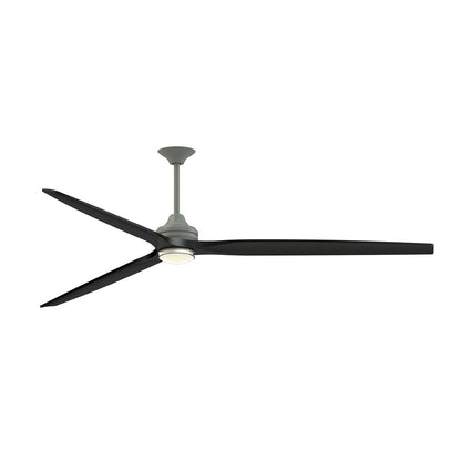 Fanimation Spitfire 96in 1-Light Smart Ceiling Fan | Antique Graphite and Black | Covered Patio & Great Room | Model FPD6721BAGP-96BL-DWLK