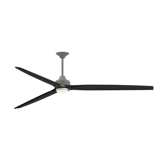 Fanimation Spitfire 96in 1-Light Smart Ceiling Fan | Antique Graphite and Black | Covered Patio & Great Room | Model FPD6721BAGP-96BL-DWLK