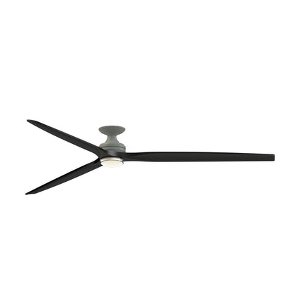 Fanimation Spitfire 96in 1-Light Flush Smart Ceiling Fan | Antique Graphite and Black | Covered Patio & Great Room | Model FPD6721BAGP-96BL-DWLK-F
