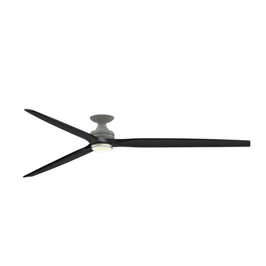 Fanimation Spitfire 96in 1-Light Flush Smart Ceiling Fan | Antique Graphite and Black | Covered Patio & Great Room | Model FPD6721BAGP-96BL-DWLK-F