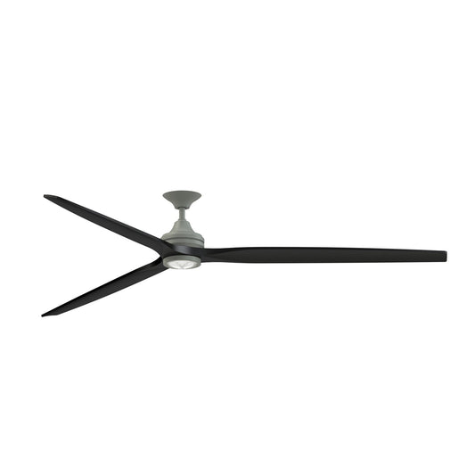 Fanimation Spitfire 96in Ceiling Fan with LED Light Kit | Antique Graphite and Black Blades | Covered Patio & Large Rooms | Model FPD6721BAGP-96BL-LK