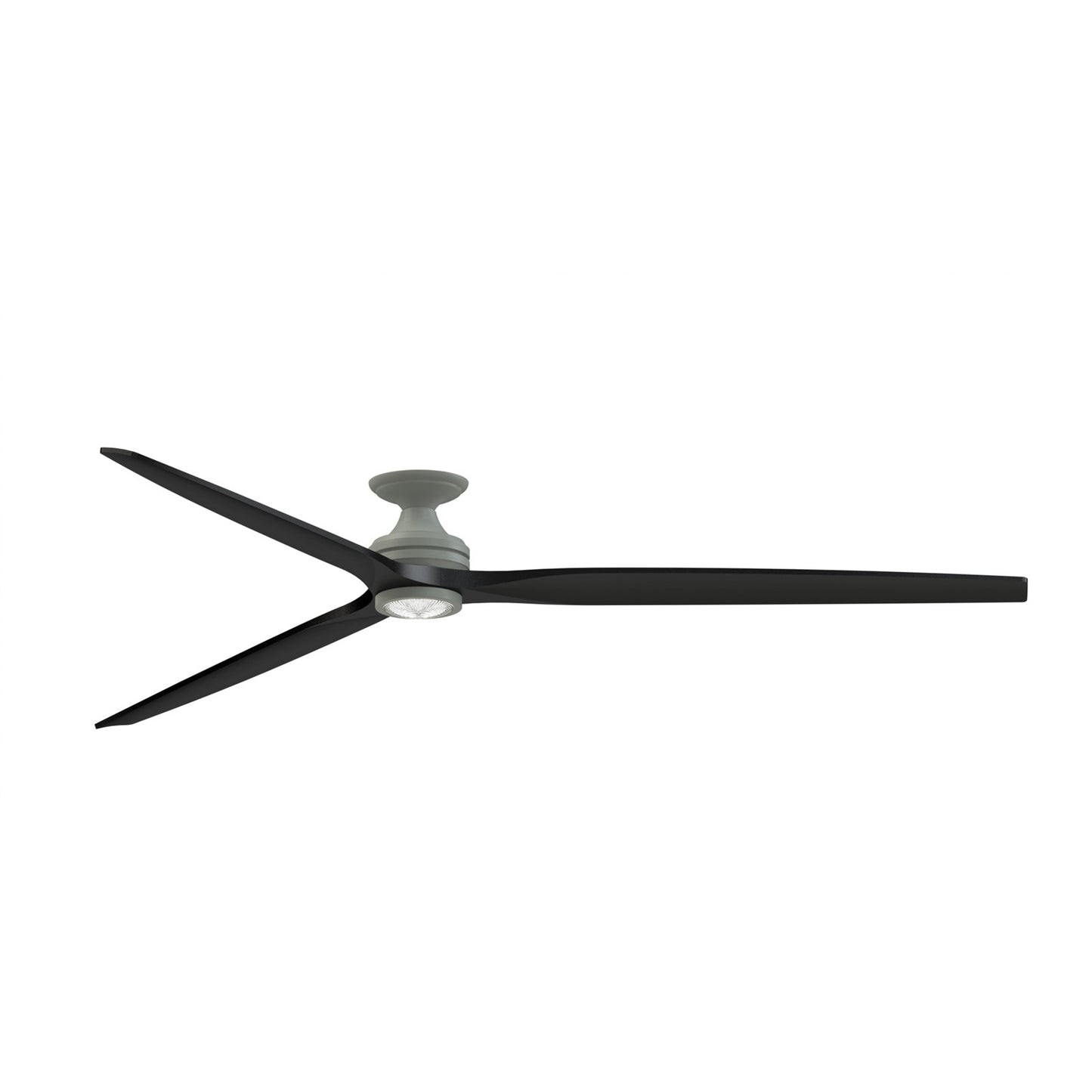 Fanimation Spitfire 96in Flush Ceiling Fan with LED Light Kit | Antique Graphite and Black Blades | Covered Patio | Model FPD6721BAGP-96BL-LK-F