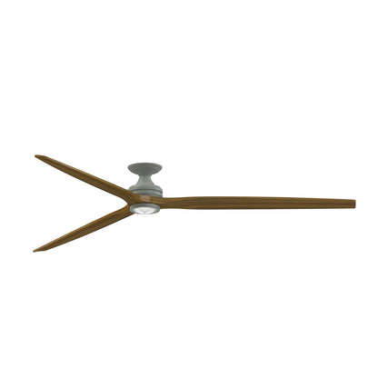 Fanimation Spitfire 96in 3-Light Flush Ceiling Fan | Antique Graphite and Koa Wood | Covered Patio & Sunroom | Model FPD6721BAGP-96K-LK-F