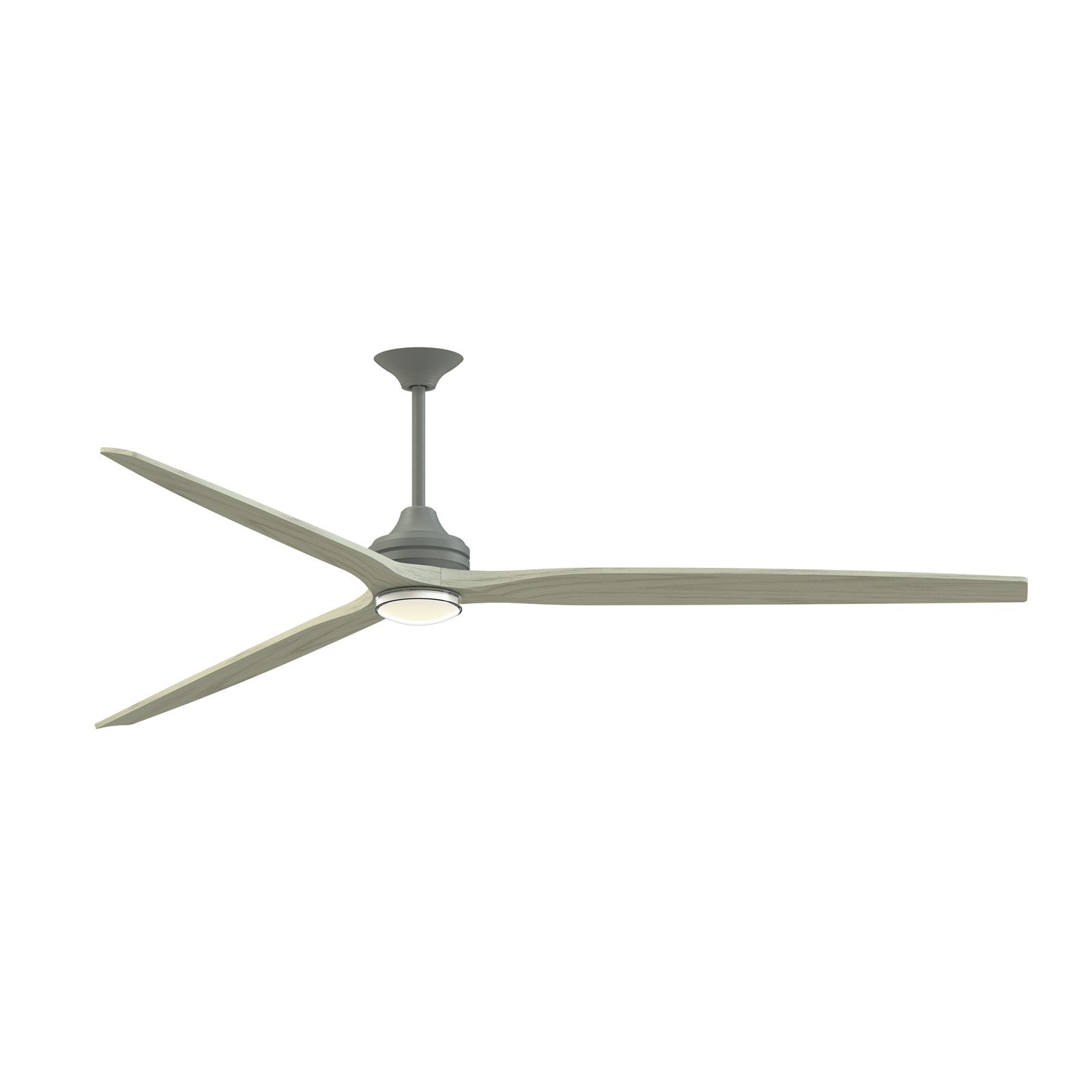 Fanimation Spitfire 96in 3-Light Downrod Ceiling Fan | Antique Graphite and Light Oak Wood | Covered Patio & Sunroom | Model FPD6721BAGP-96LO-DWLK