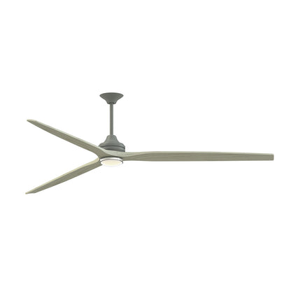 Fanimation Spitfire 96in 3-Light Downrod Ceiling Fan | Antique Graphite and Light Oak Wood | Covered Patio & Sunroom | Model FPD6721BAGP-96LO-DWLK