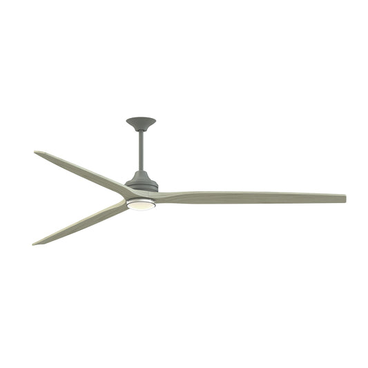 Fanimation Spitfire 96in 3-Light Downrod Ceiling Fan | Antique Graphite and Light Oak Wood | Covered Patio & Sunroom | Model FPD6721BAGP-96LO-DWLK
