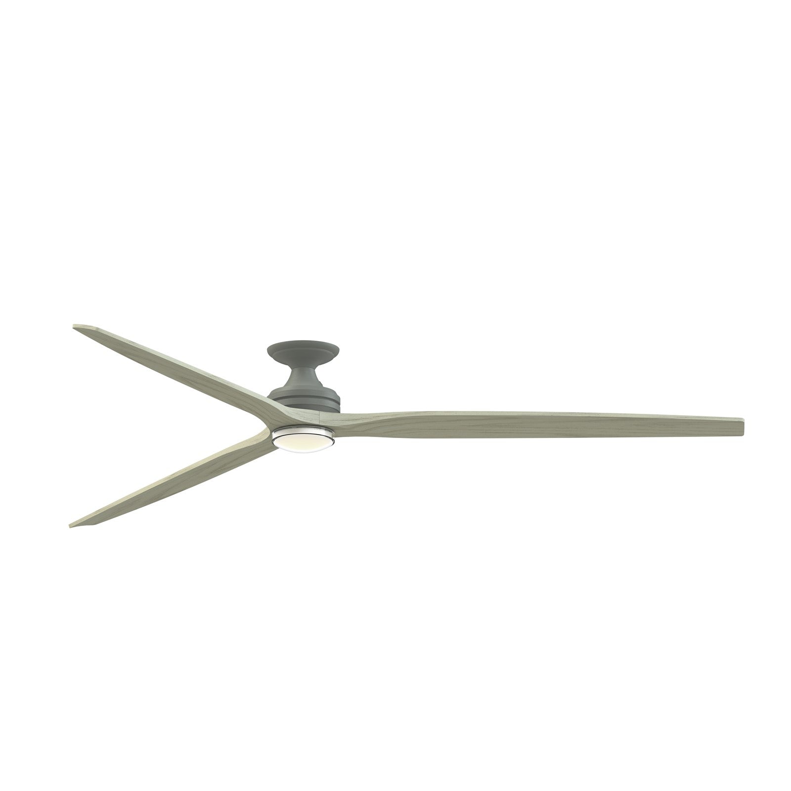 Fanimation Spitfire 96in 3-Light Flush Ceiling Fan | Antique Graphite and Light Oak Wood | Covered Patio & Sunroom | Model FPD6721BAGP-96LO-DWLK-F